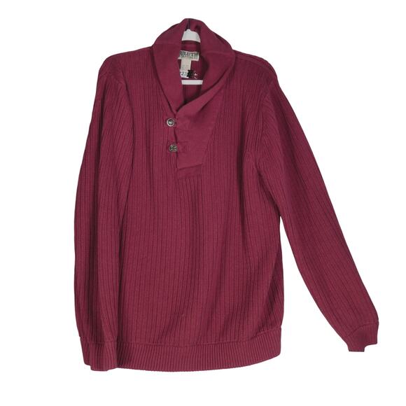 Duluth Trading Maroon Brown Sweater Mens XL Tall XLT Heavyweight Cotton Wool - Picture 1 of 9